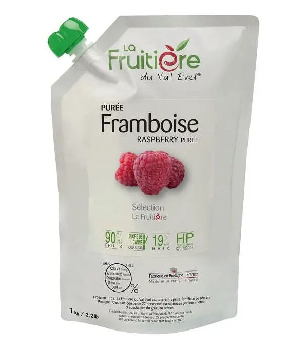 Distributeur alimentaire de PUREE DE FRAMBOISE FRAIS LA FRUITIERE - cash-alimentaire.com