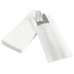 Achat en ligne SERVIETTE AIRLAID BLANCHE PLIEE DECOUPE 40 X 40 CM sur cash-alimentaire.com