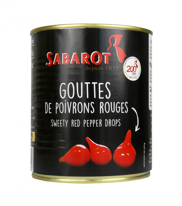 Achat en ligne GOUTTE DE POIVRON ROUGE BOITE 4/4 SABAROT sur cash-alimentaire.com