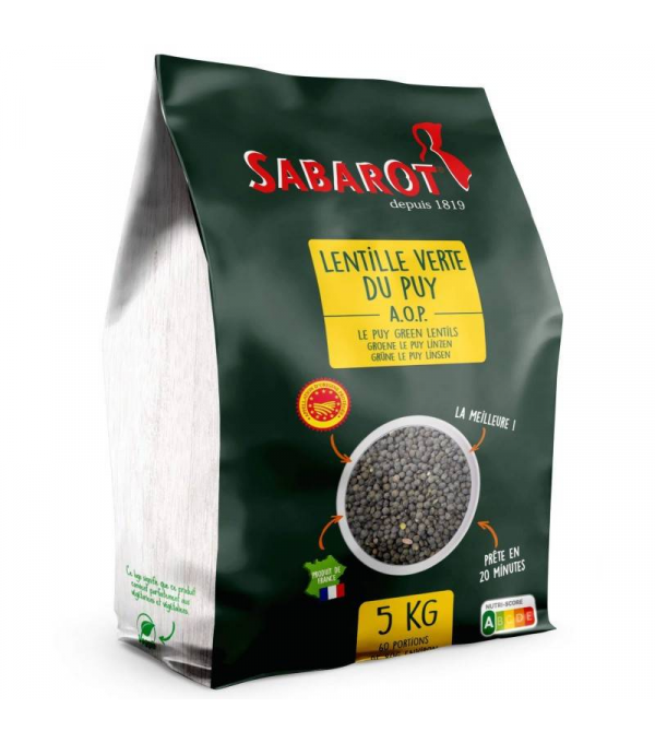 Achat en ligne LENTILLE VERTE DU PUY SAC 5KG SABAROT sur cash-alimentaire.com Achat en ligne LENTILLE VERTE DU PUY SAC 5KG SABAROT sur cash-alimentaire.com