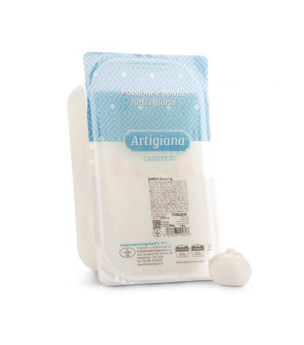Achat en ligne BURRATA 50GR LES POUILLES ITALIE ARTIGIANA CASEIFICIO D'AMBRUOSO sur cash-alimentaire.com