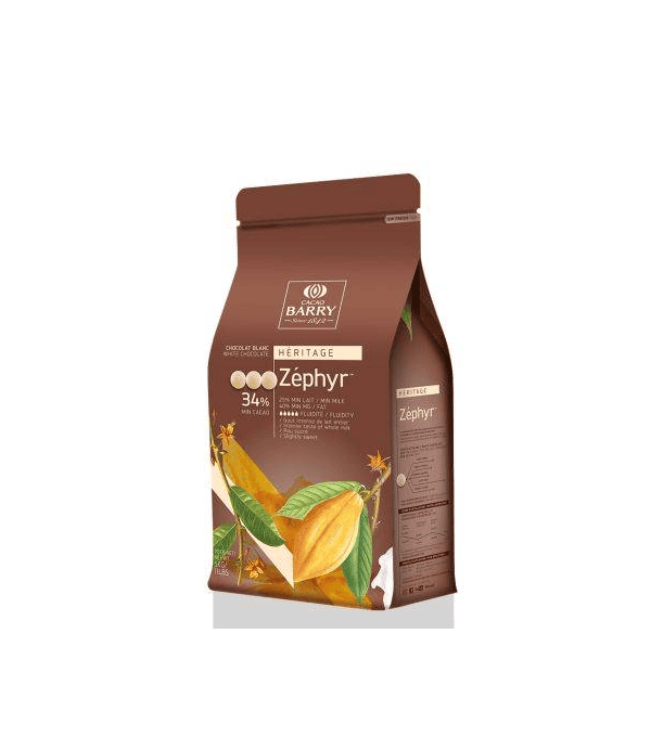 Achat en ligne CHOCOLAT BLANC ZEPHIR 34% CACAO PISTOLE CARTON 5KG BARRY sur cash-alimentaire.com