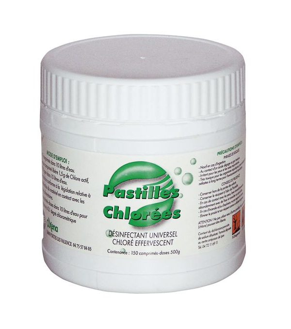 Achat en ligne PASTILLES CHLOREES DE JAVEL 500GR LE POT sur cash-alimentaire.com