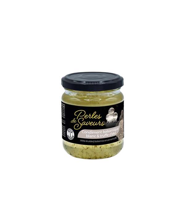 Achat en ligne PERLE DE VINAIGRE BALSAMIQUE BLANC ET TRUFFE NOIRE BOCAL 200GR sur cash-alimentaire.com