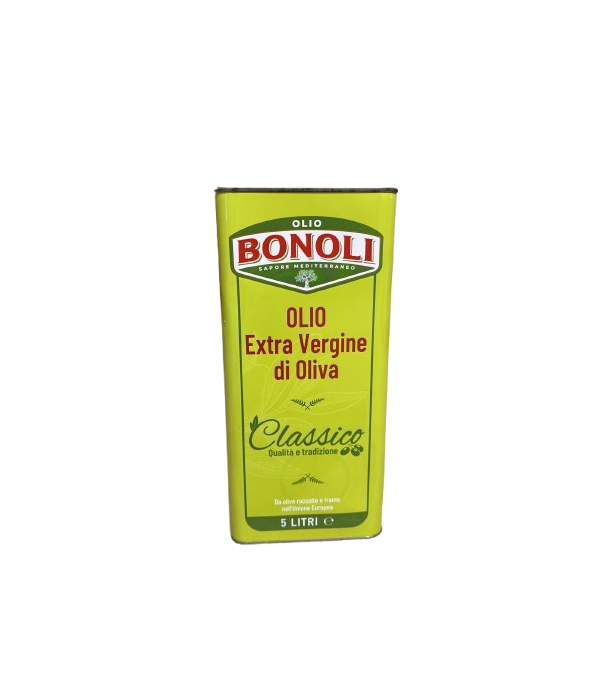 Huile d'olive extra vierge Bonoli 5L bidon métal – qualité premium pour cuisine et restauration