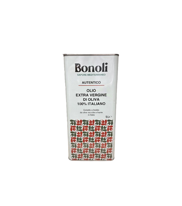 Bidon 5L d'huile d'olive extra vierge 100% Italie Bonoli – qualité premium pour cuisine et restauration