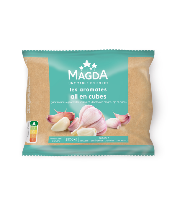 Ail coupé surgelé en cubes 250 g – finement coupé – Magda