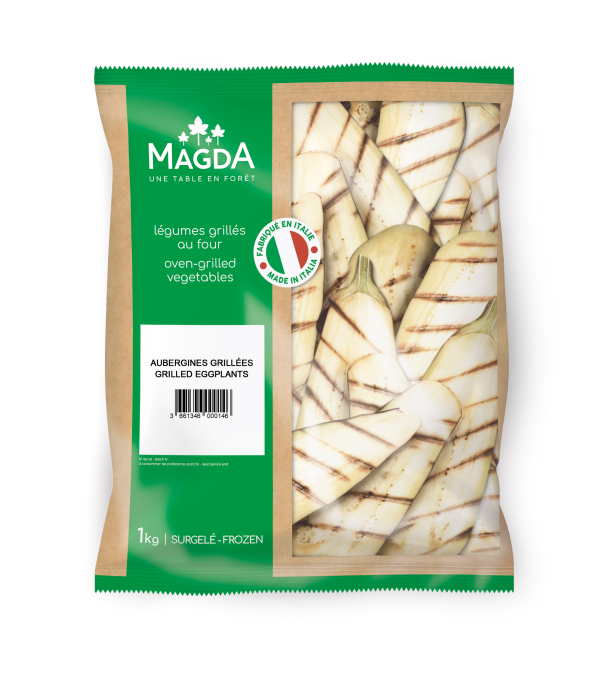 Aubergines en lamelles grillées surgelées 1 kg – légumes grillés au four – origine Italie – Magda