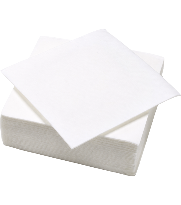 Serviettes cocktail blanches 25 x 25 cm – carton de 900 unités – 33 g/m² – Nappage Moderne