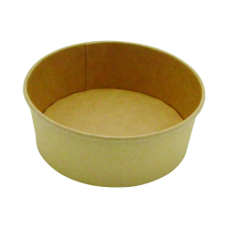 Boîtes salade kraft brun 1000 ml – Ø150 mm / H75 mm – lot de 50 unités – Publi Embal