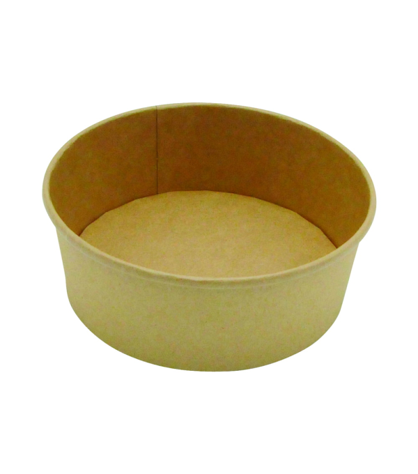 Boîtes salade kraft brun 1000 ml – Ø150 mm / H75 mm – lot de 50 unités – Publi Embal