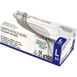 Gants Nitrile Noir Taille L Boîte de 100 Non Poudrés – Global Hygiène