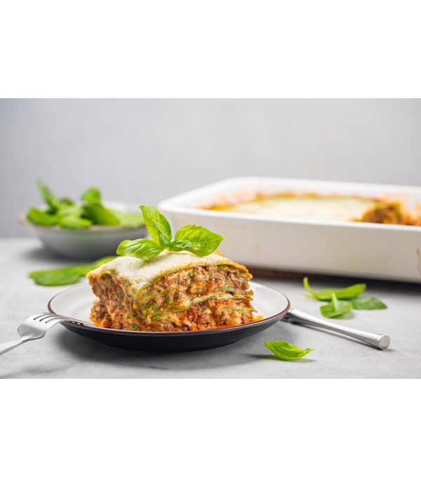 Pâtes à lasagne vertes fraîches 18 x 18 cm – barquette 2 kg – Pastificio Marcello