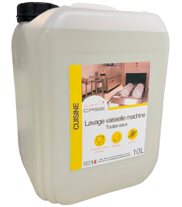Liquide lavage vaisselle Clean Case 10L ECOCERT – détergent dégraissant professionnel