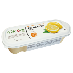Purée de citron jaune de Sicile surgelée La Fruitière 1kg – préparation fruitée professionnelle