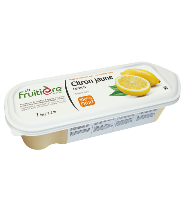 Purée de citron jaune de Sicile surgelée La Fruitière 1kg – préparation fruitée professionnelle