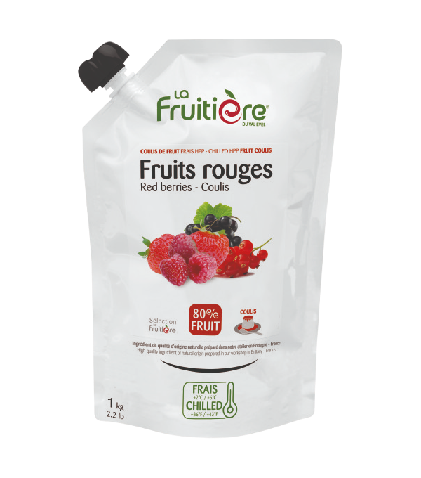 Coulis de fruits rouges frais La Fruitière 1kg – préparation dessert aux fruits