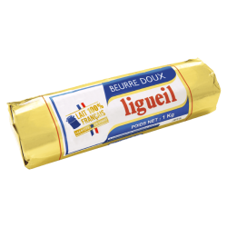 Beurre doux extra fin Ligueil 1kg – beurre professionnel pâtisserie