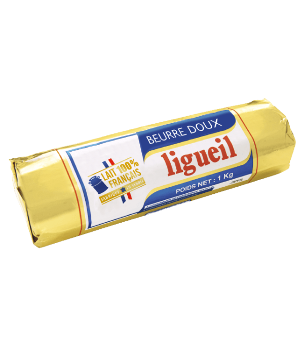 Beurre doux extra fin Ligueil 1kg – beurre professionnel pâtisserie