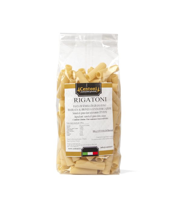 Rigatoni laminés au bronze Centoni 500g – pâtes italiennes premium