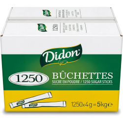 Sucre en bûchettes Didon 4g x1250 – sucre individuel restauration