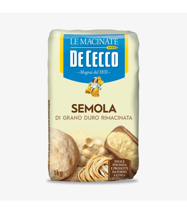 Semoule de blé dur De Cecco 1kg x10 – ingrédient cuisine et pâtisserie