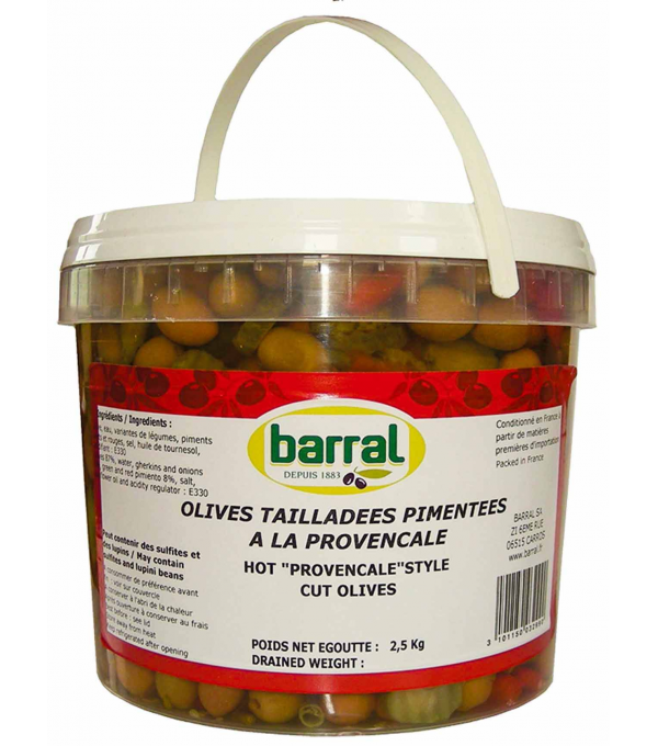 OLIVE TAILLADEE PIMENTEE A LA PROVENCALE BARRAL au prix de gros - cash-alimentaire.com
