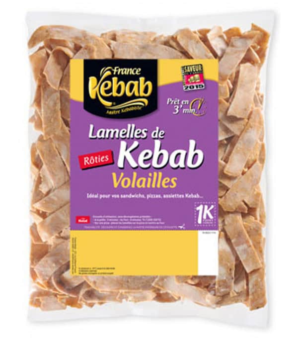 LAMELLE KEBAB VOLAILLE HALAL FRANCE KEBAB - prix grossiste - cash-alimentaire.com
