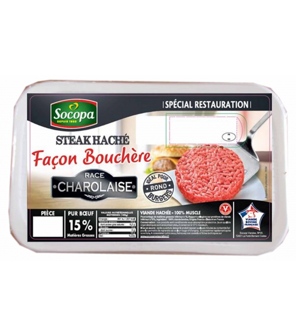 Achat en ligne STEACK HACHE CHAROLAIS ROND SOCOPA - cash-alimentaire.com
