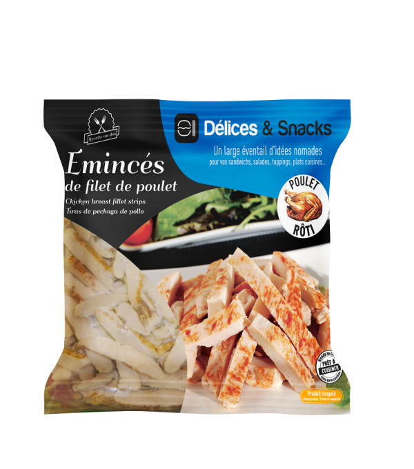 EMINCE FILET POULET ROTI HALAL SAC 1KG EMINCE FILET POULET ROTI HALAL SAC 1KG