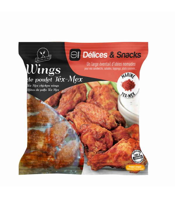 Acheter en gros WINGS POULET TEX MEX 60/80GR DELICES & SNACKS - cash-alimentaire.com
