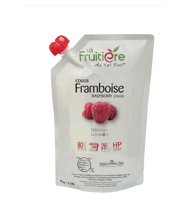 Distributeur alimentaire de COULIS FRAMBOISE FRAIS LA FRUITIERE - cash-alimentaire.com
